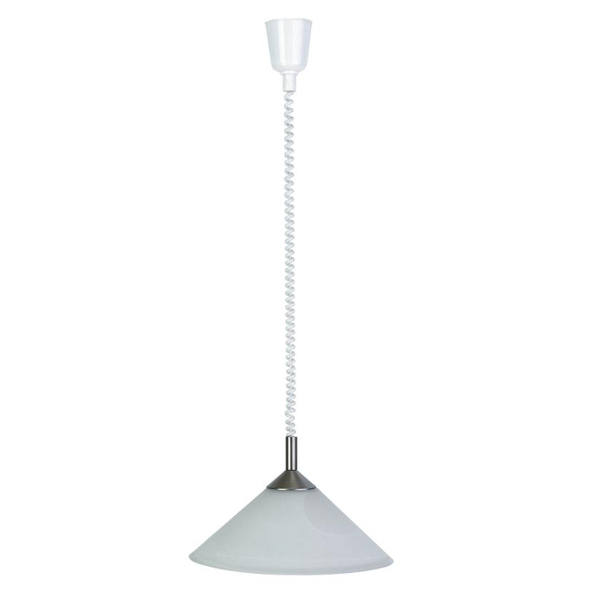 Pendelleuchte Alva, silber, weiß, 80 x 40 cm, Glas Pendelleuchte