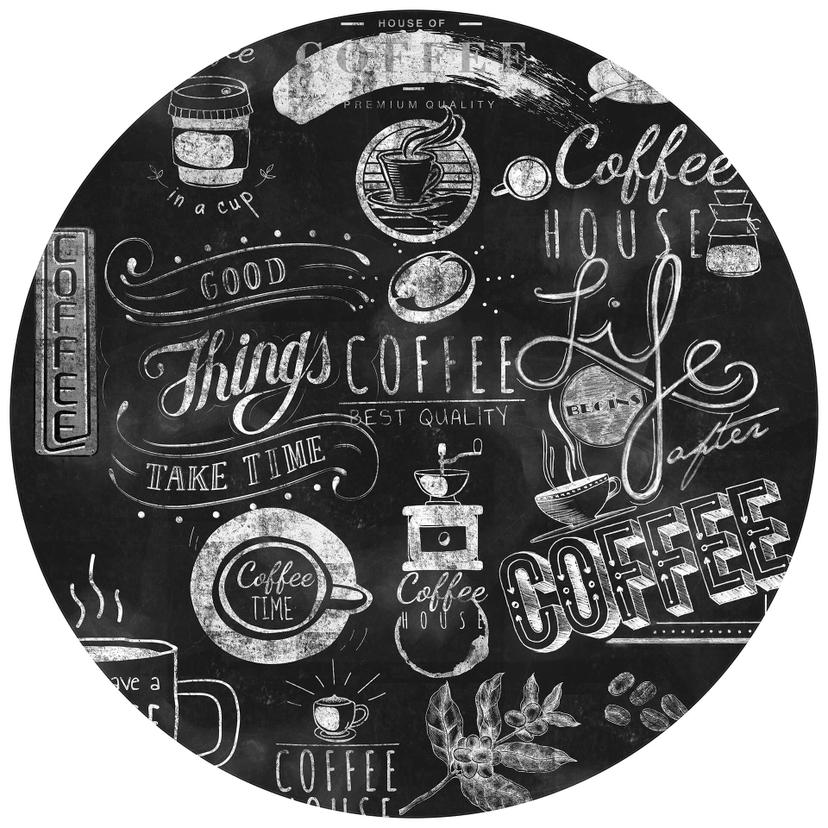 Fotomurale - Caffè - tondo - carta da parati in tessuto non tessuto/carta da parati in tessuto non t