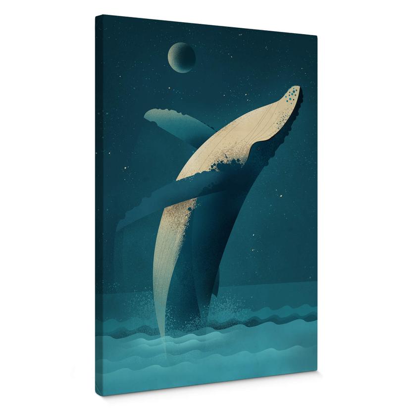 Cuadro lienzo marrón - Ballena jorobada
