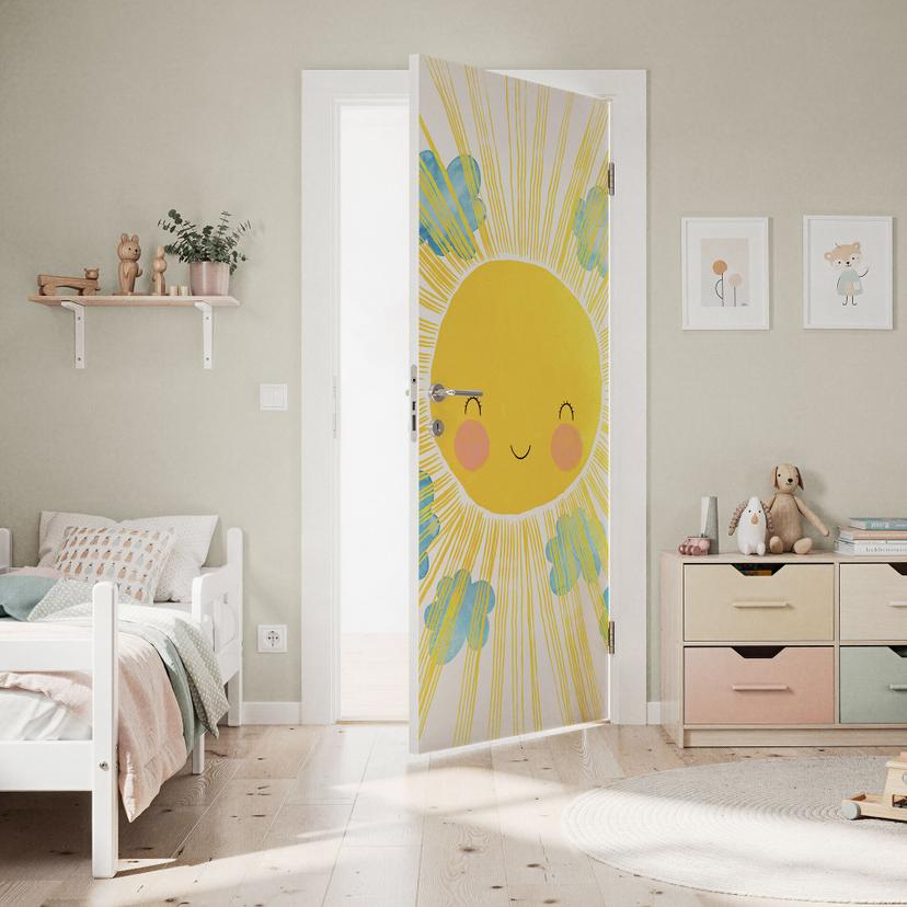 Vinilo para puertas de habitaciones infantiles - Un día soleado - Treechild - Decoración autoadhesiv