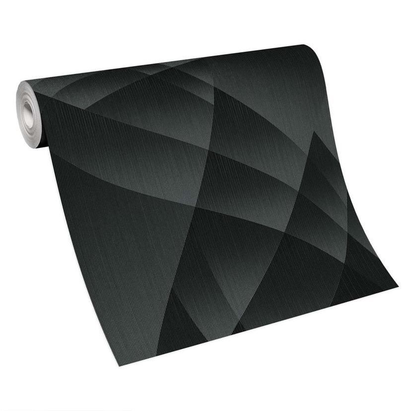 Carta da parati 3D, carta da parati geometrica Fashion for Walls 4 di Guido Maria Kretschmer nero