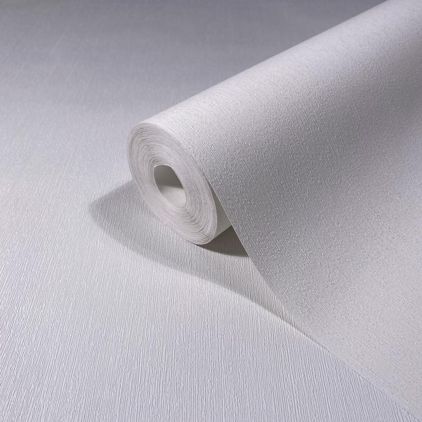 Non-woven tapet i textilutseende med strukturerad yta vit slät
