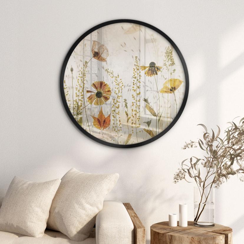 Poster Fiori di prato selvatico alla luce del sole - Talen - Tondo