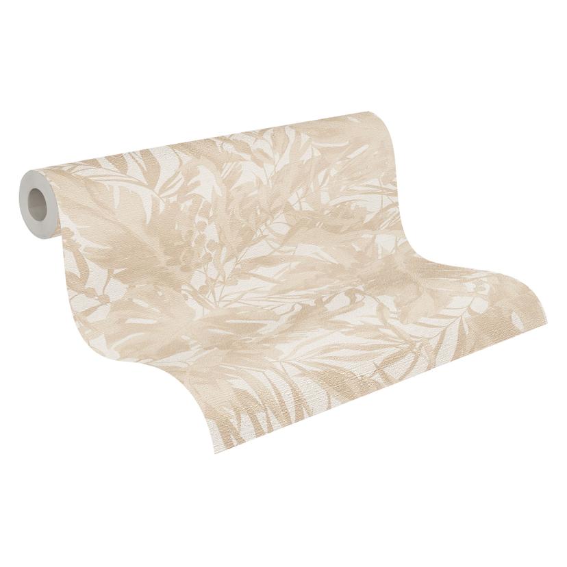 Carta da parati jungle COSMOPOLITAN beige crema - Carta da parati in tessuto non tessuto botanico co
