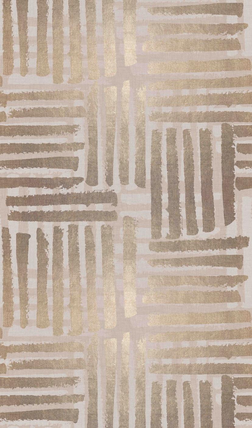Fototapet med motiv Grafisk stribemønster i beige og grå 2,7 x 1,59 m