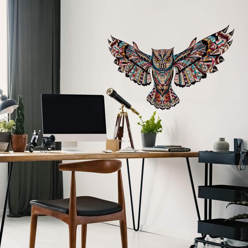 Muursticker Metallic Owl