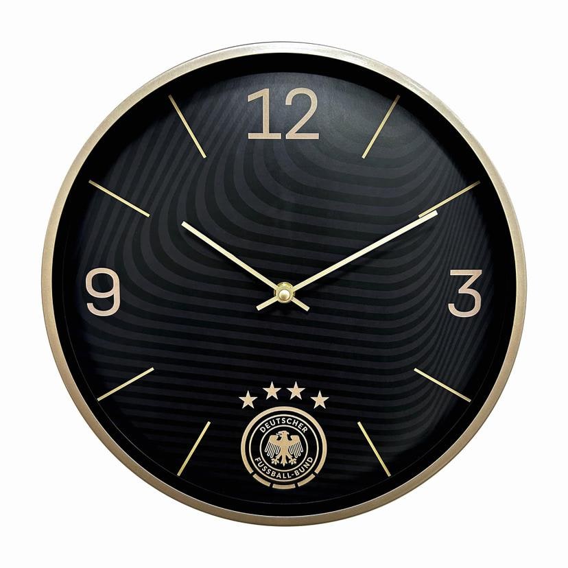 Fußball Wanduhr DFB - Schwarz-gold Ø30 cm