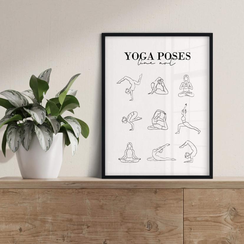 Póster Yoga - Poses - Line Art