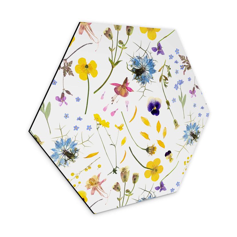 Hexagone - Alu-Dibond UN Designs - Fleurs séchées