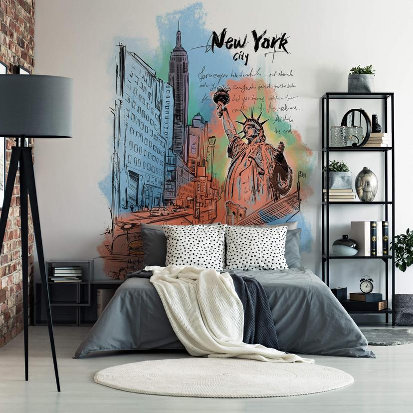 Fototapet Love your City - New York Frihedsgudinden