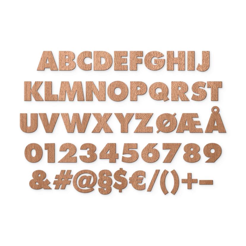 Letras de madera caoba - letras simples Futura