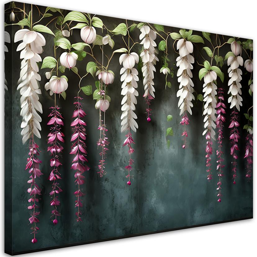 Leinwandbild Hängende Glyzinienblüten