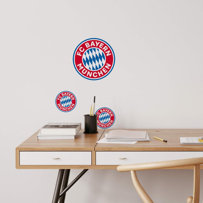 Sticker Mural FC Bayern Logo (3 pièces) 50x70 cm