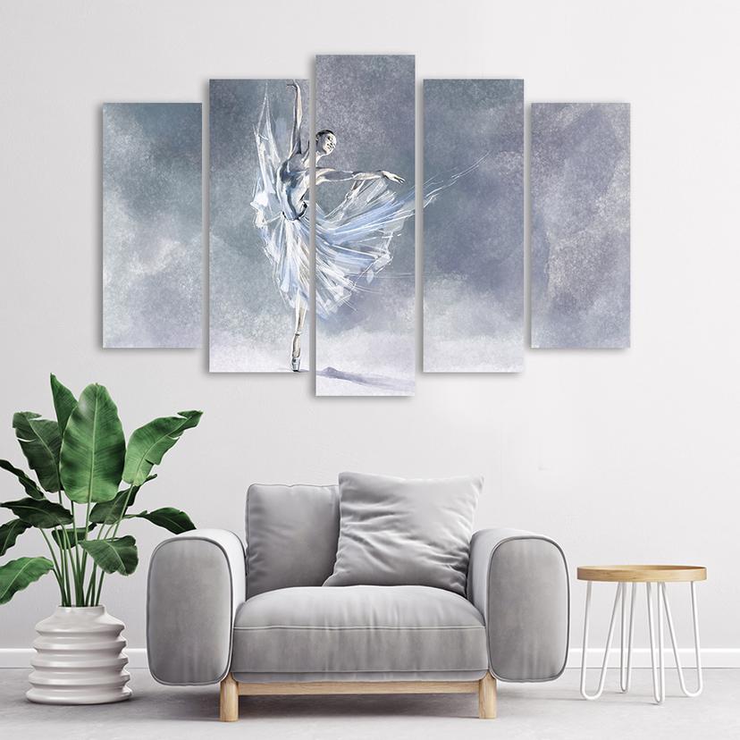 Stampa su tela 5 pezzi, Ballerina Pirouet