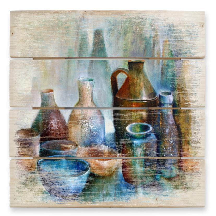 Cuadro de madera Schmucker - Bodegón con cuenco azul - 40x41,5 cm