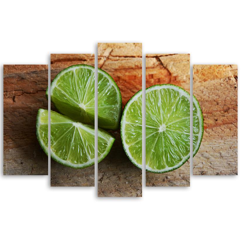 Stampa su tela 5 pezzi, frutta lime