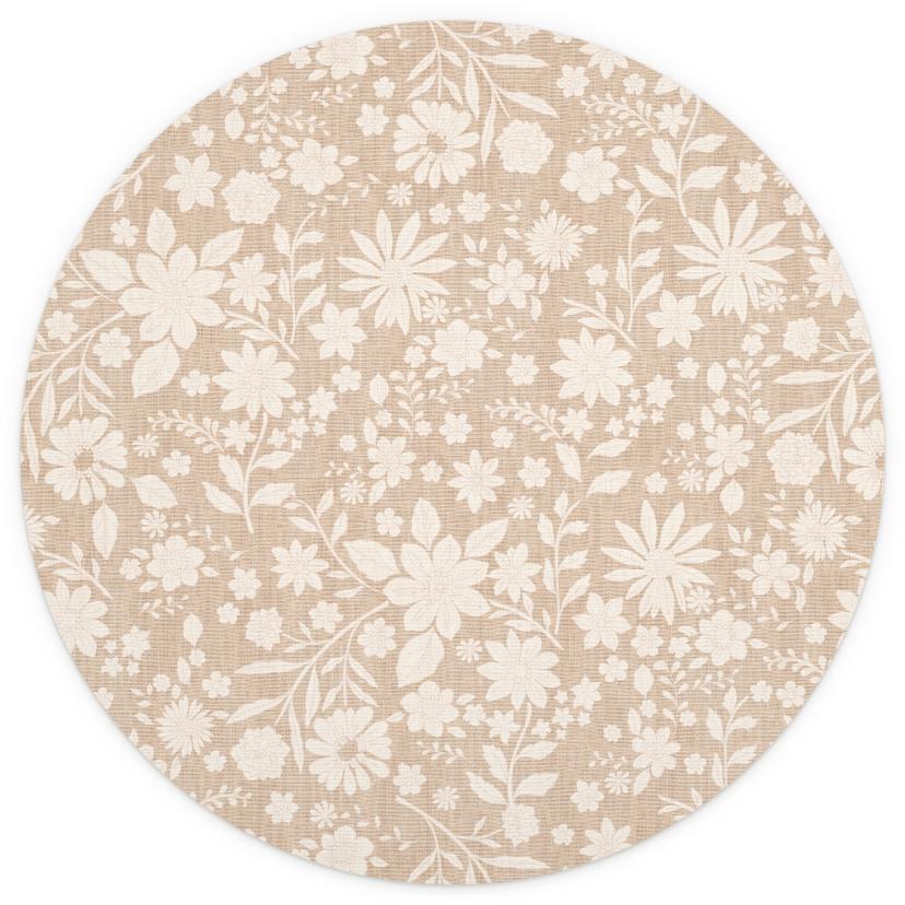 Fotomurale vintage in lino - Bloomery Decor - Rotondo - Autoadesivo/non tessuto