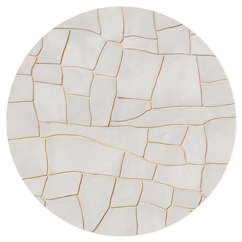 Adesivo murale astratto con motivo a crepe in beige - Alma - Rotondo