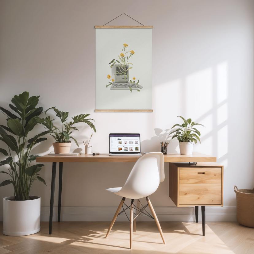 Vintage botanisk dator Textil poster - Frida Floral Studio