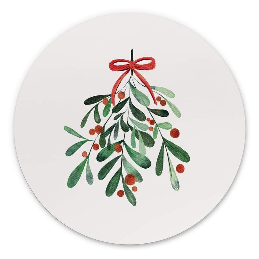 Tableau sur alu-Dibond rond Kristina - Mistletoe Christmas