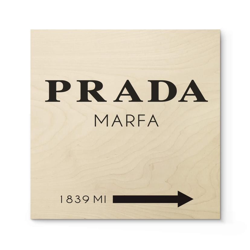 Cuadro de madera Prada Marfa - Cuadrado