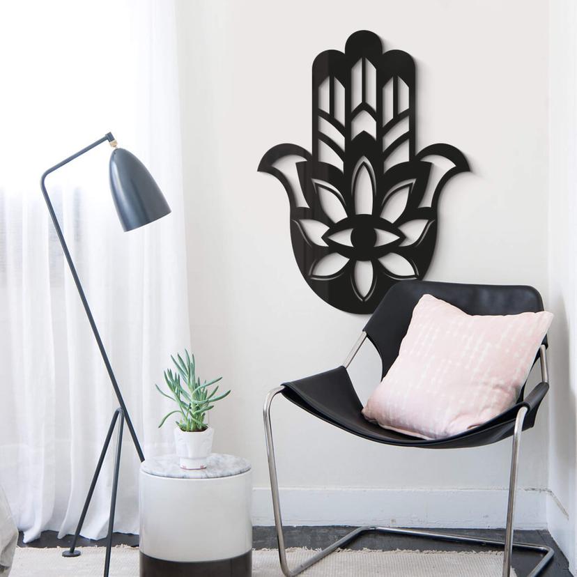 Acrílico decoración yoga hamsa mano