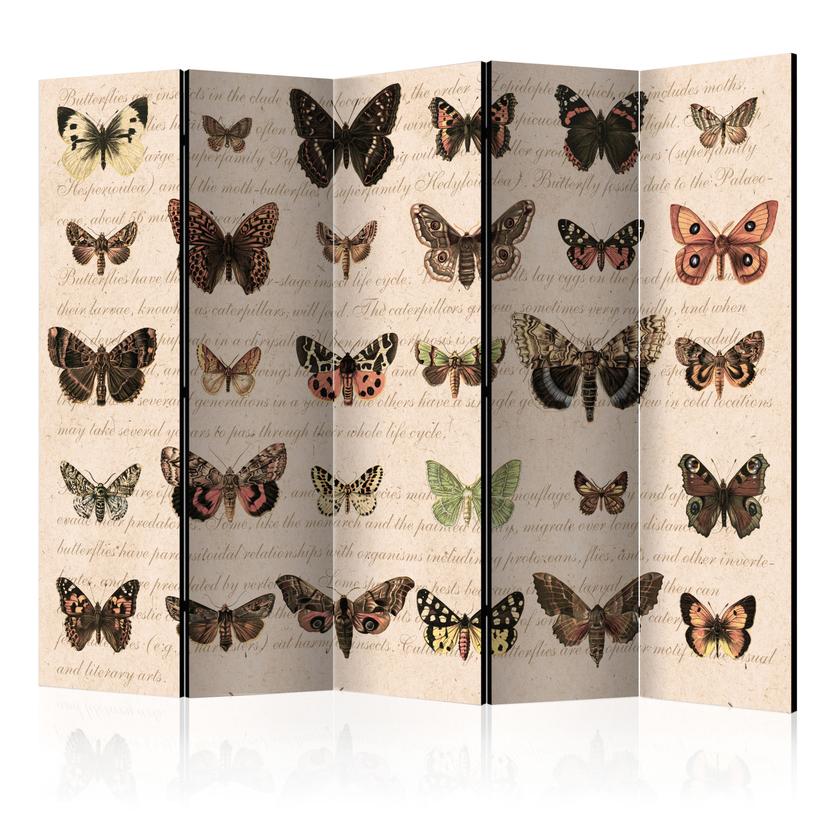 Divisorio per sala - Stile retrò - Farfalle, 3 pezzi