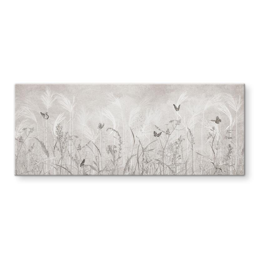 Spatscherm Wilde bloemenweide met vlinders in Scandinavisch design - Ms Tiff - Panorama