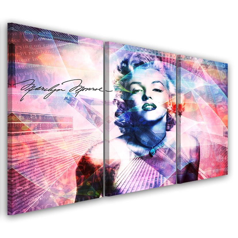 3-delt lærredsprint, Marilyn Monroe farve
