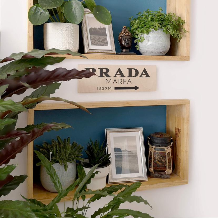 Targa in legno - Prada Marfa