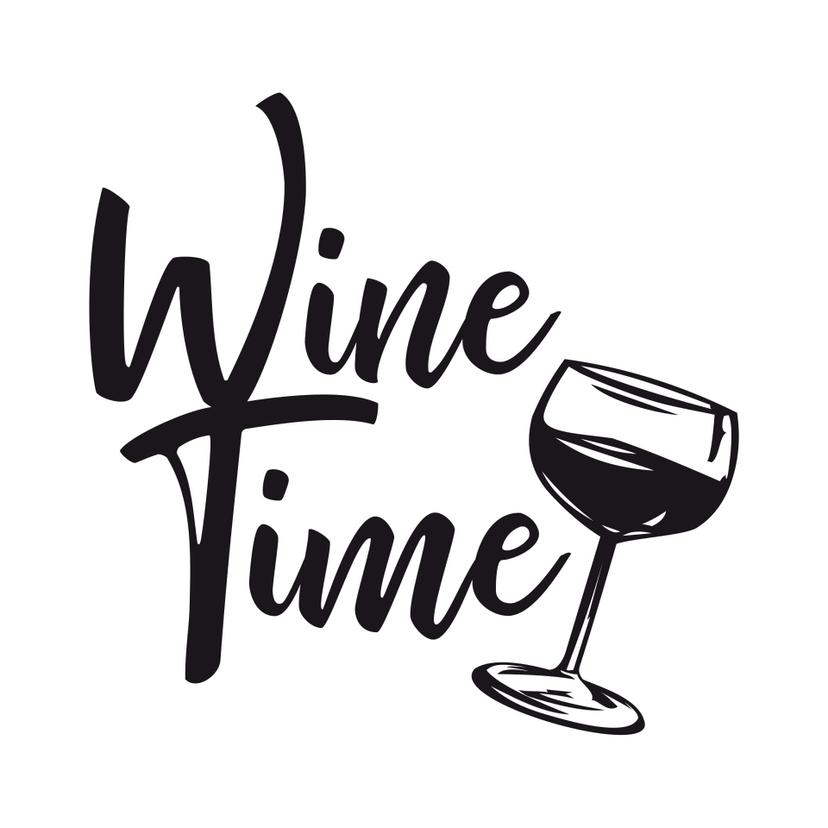 Muursticker Wine Time