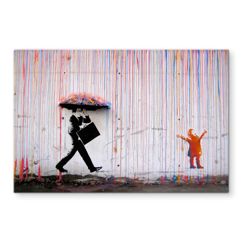 Pannello paraschizzi - Banksy - Coloured Rain
