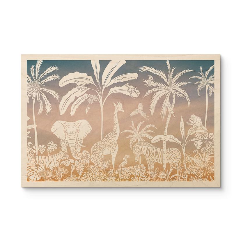 Billede af træ jungleparadis med vilde dyr - Ombre - Kikki Belle