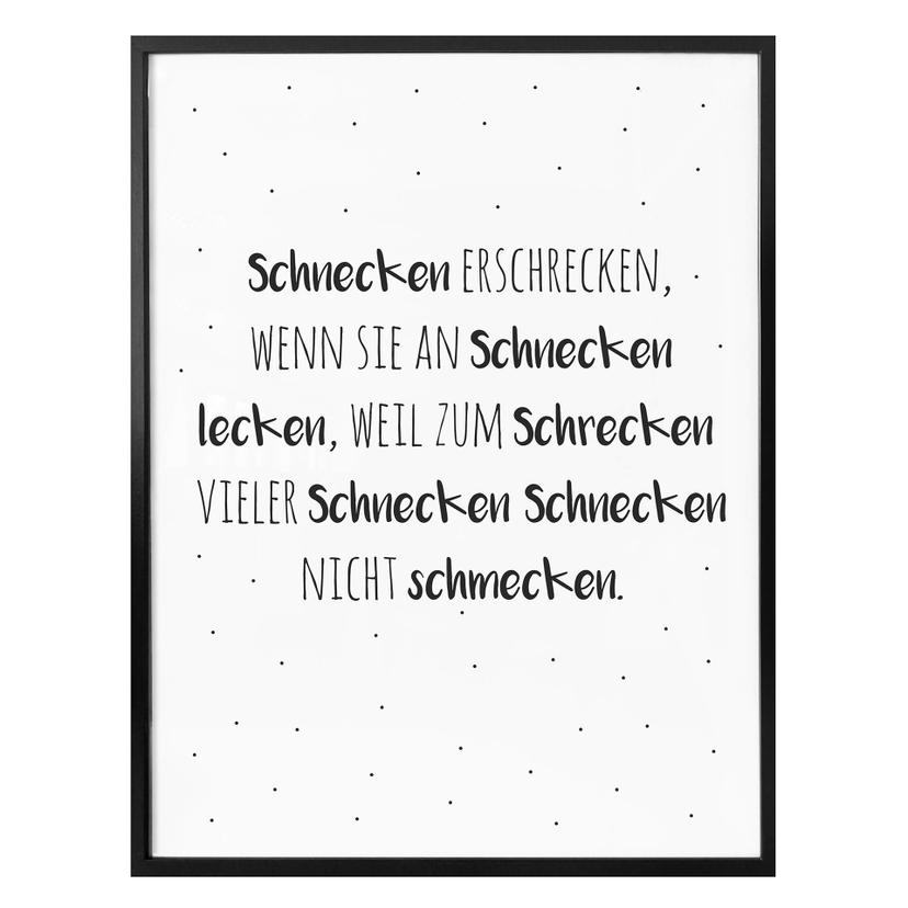 Poster Zungenbrecher - Schnecken erschrecken