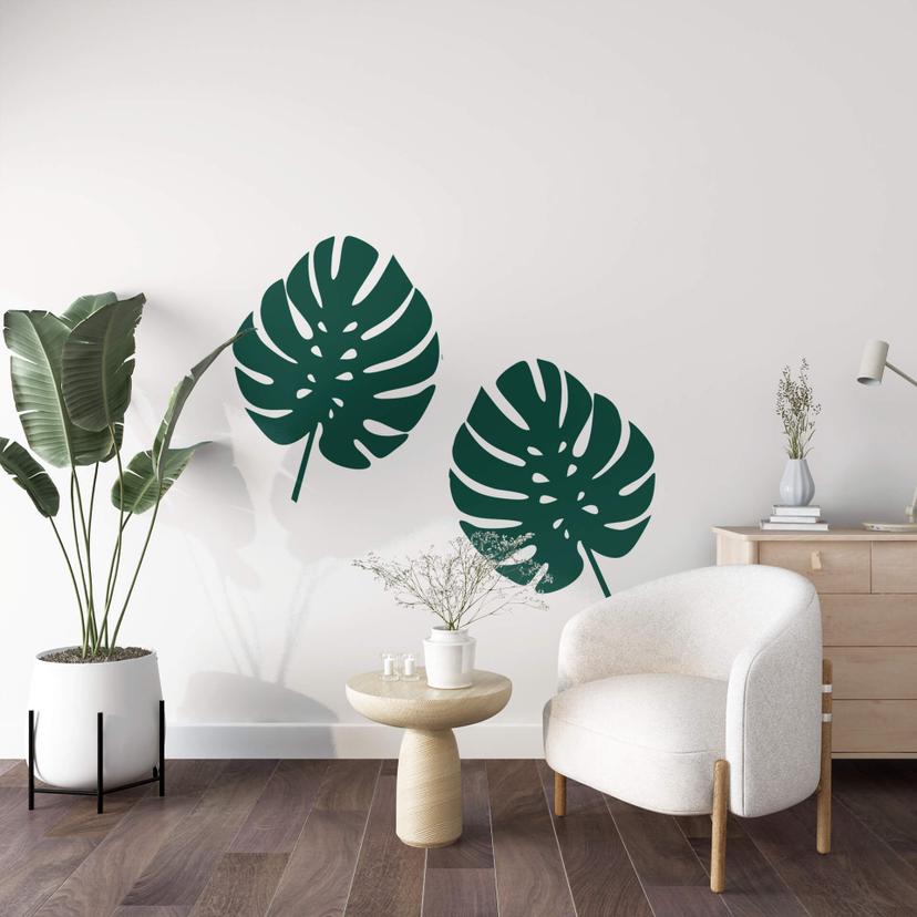Wandtattoo Monstera Blätter 2er Set