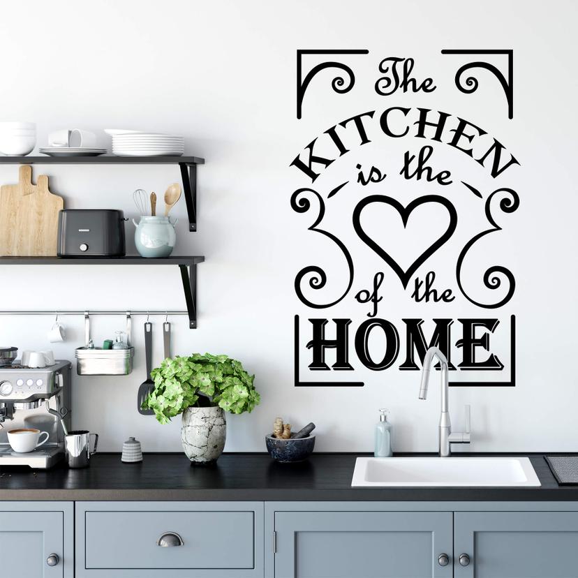 Sticker mural he Kitchen is the heart of the home - Vintage