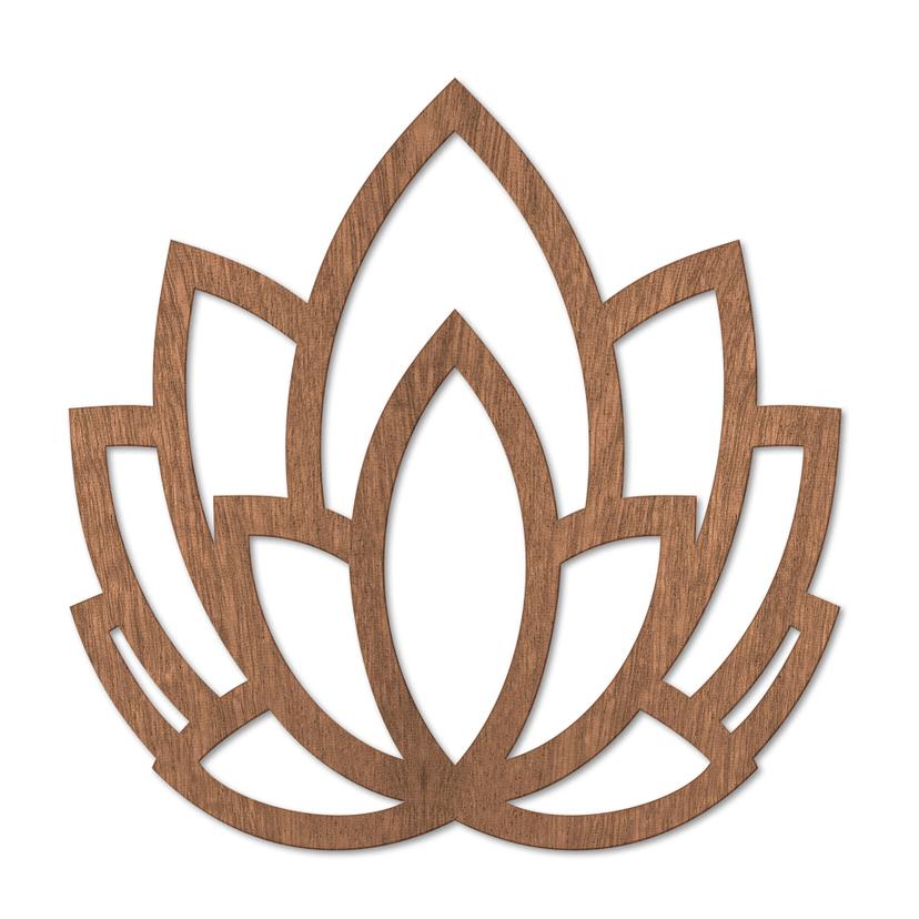 Väggdekorationer i trä mahogny - Yoga lotusblomma