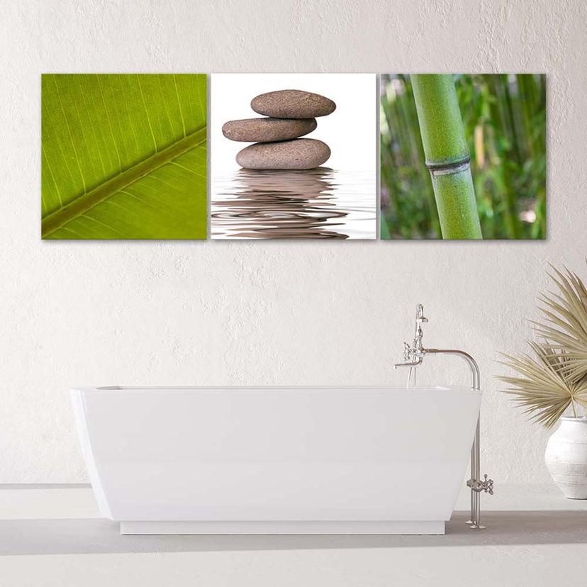 Stampa su tela 3 pezzi Natura Zen