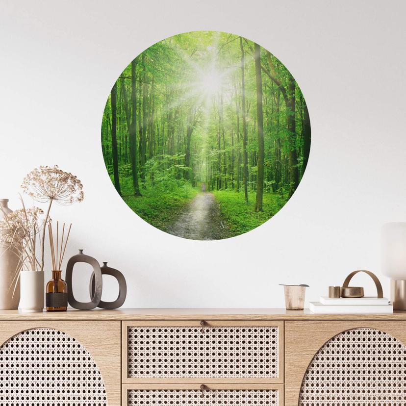 Muursticker rond Sunny Forest