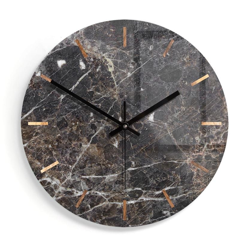 Horloge murale en verre - Marbre 08