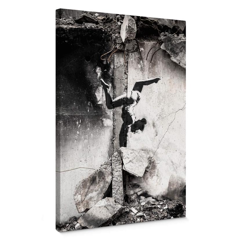 Lienzo Banksy en Ucrania - Parada de manos entre los escombros
