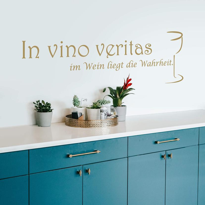 Wandtattoo In vino veritas - im Wein liegt die Wahrheit