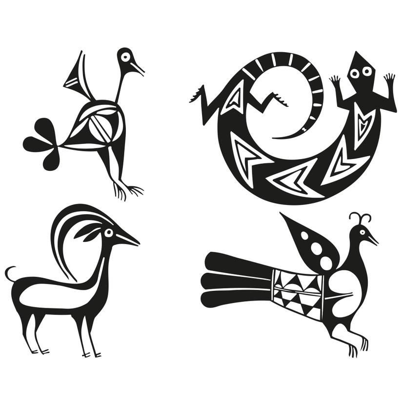 Adesivo murale - Animali aztechi 2
