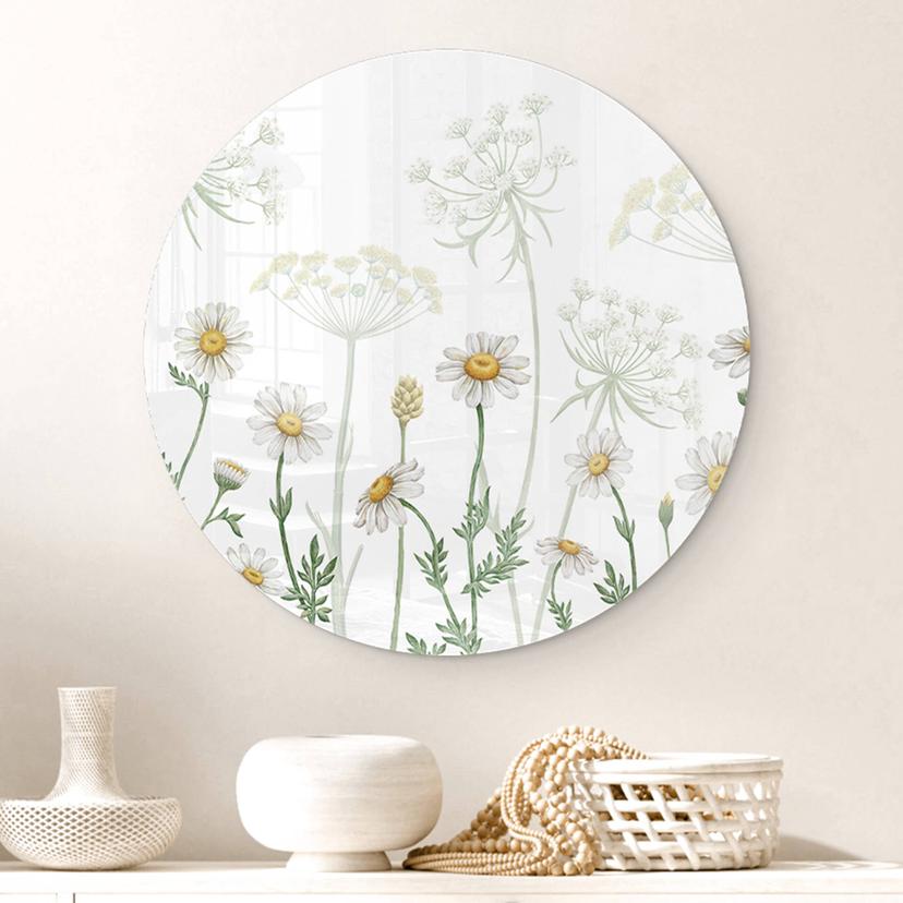 Glasbild Sir Edward - Blumiger Frühlingsspaziergang - Rund
