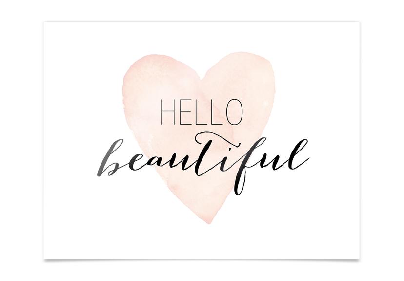 Plakat - Confetti & Cream - Hello Beautiful