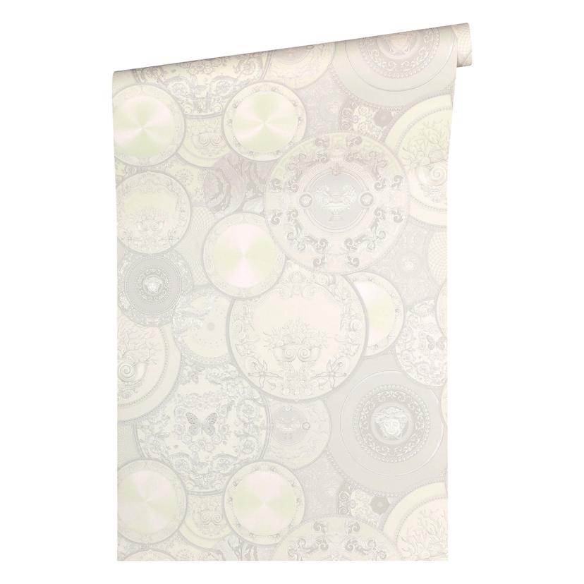 Versace fleecetapet Les Etoiles de la Mer 2 sølv, hvid, creme