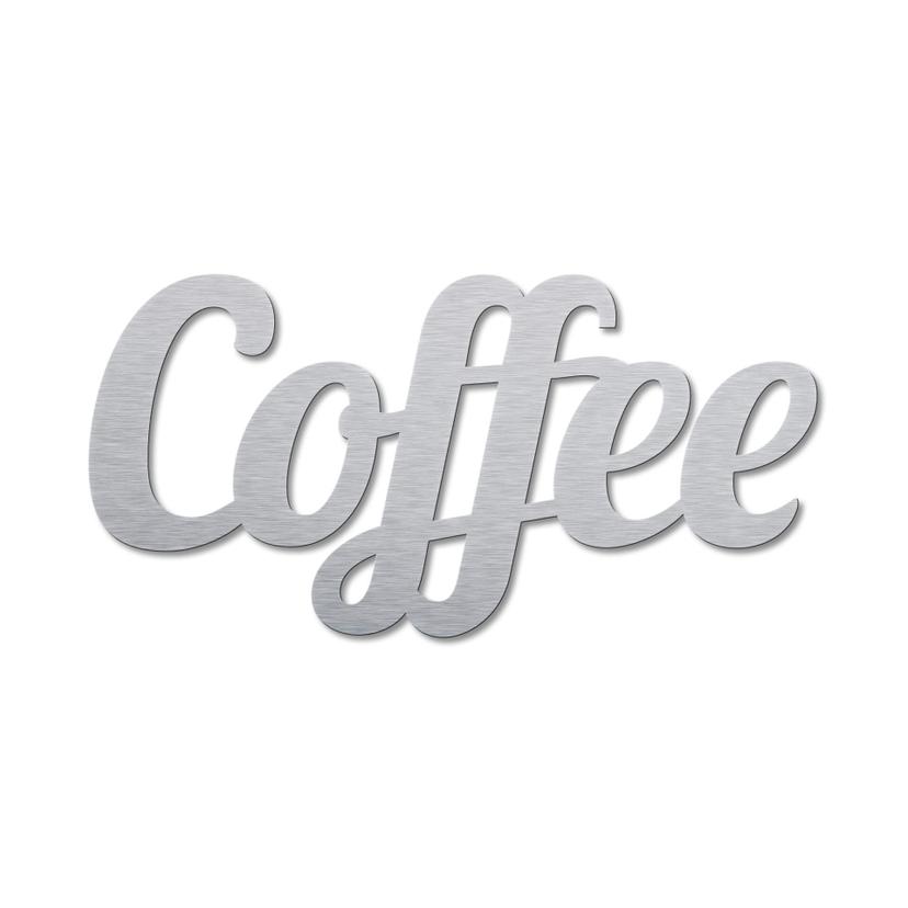 Alu-Dibond bokstäver - Silvereffekt - Kaffe