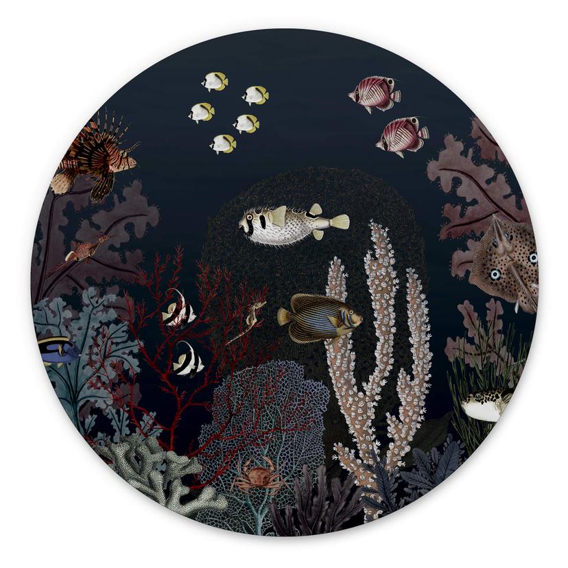 Tableau sur alu-Dibond rond Sir Edward - Au fond de l'océan