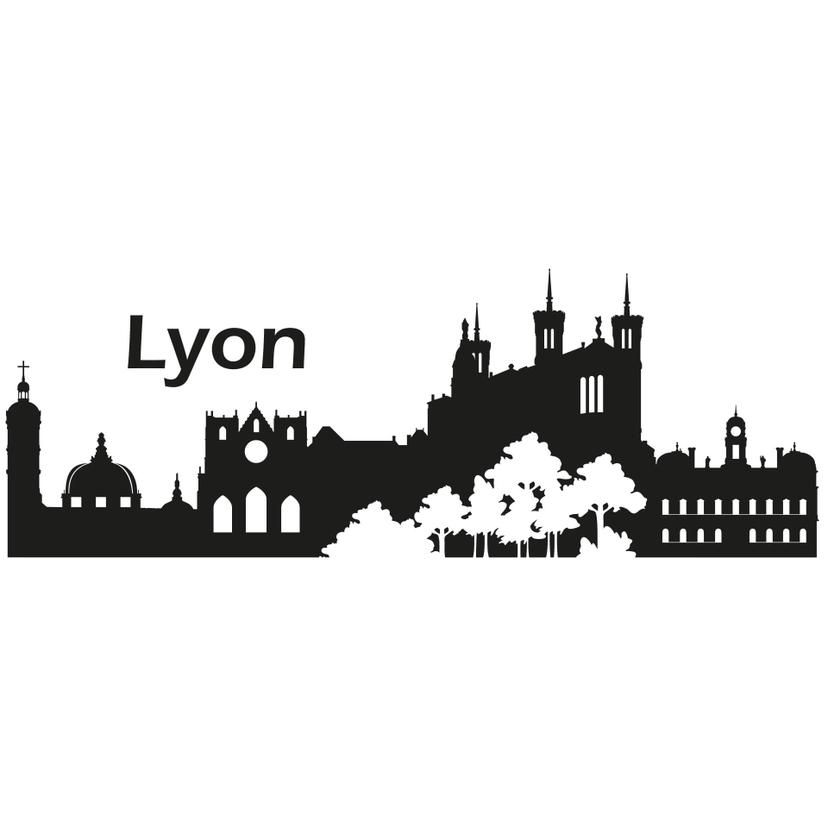 Muursticker Skyline Lyon
