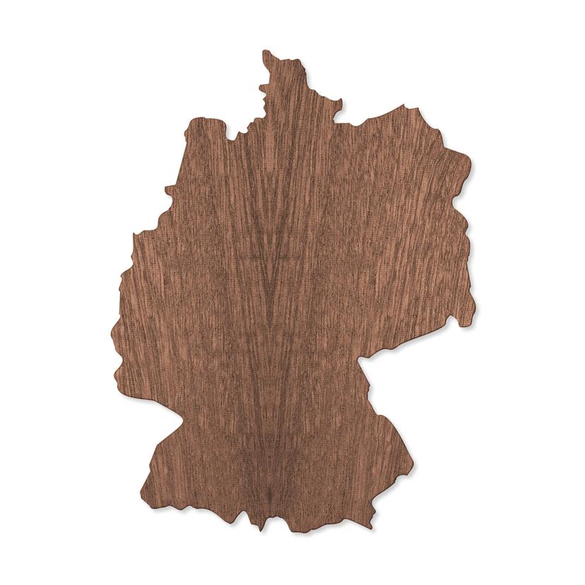 Träkonst mahognyfaner - Karta Tyskland